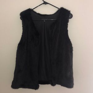 Black Faux Fur Vest